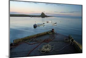 Sunset at Lindisfarne Castle, Holy Island, Northumberland, England, United Kingdom, Europe-Bill Ward-Mounted Photographic Print