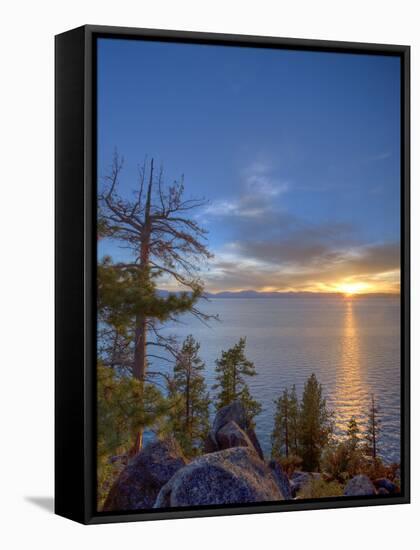 Sunset at Logan Shoals on the East Side of Lake Tahoe, Nevada, USA-Tom Norring-Framed Stretched Canvas