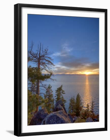 Sunset at Logan Shoals on the East Side of Lake Tahoe, Nevada, USA-Tom Norring-Framed Premium Photographic Print