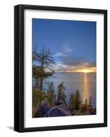 Sunset at Logan Shoals on the East Side of Lake Tahoe, Nevada, USA-Tom Norring-Framed Photographic Print