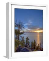 Sunset at Logan Shoals on the East Side of Lake Tahoe, Nevada, USA-Tom Norring-Framed Photographic Print