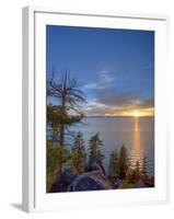 Sunset at Logan Shoals on the East Side of Lake Tahoe, Nevada, USA-Tom Norring-Framed Photographic Print