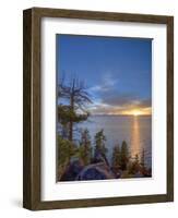 Sunset at Logan Shoals on the East Side of Lake Tahoe, Nevada, USA-Tom Norring-Framed Photographic Print