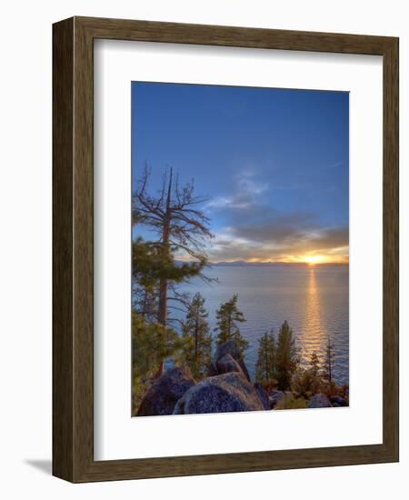 Sunset at Logan Shoals on the East Side of Lake Tahoe, Nevada, USA-Tom Norring-Framed Photographic Print