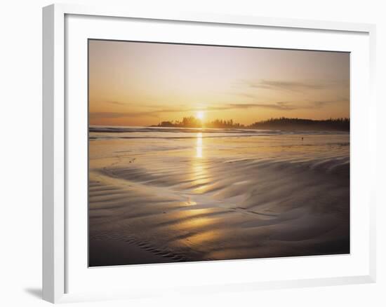 Sunset at Long Beach, Pacific Rim NP, Vancouver Island, B.C., Canada-Greg Probst-Framed Photographic Print