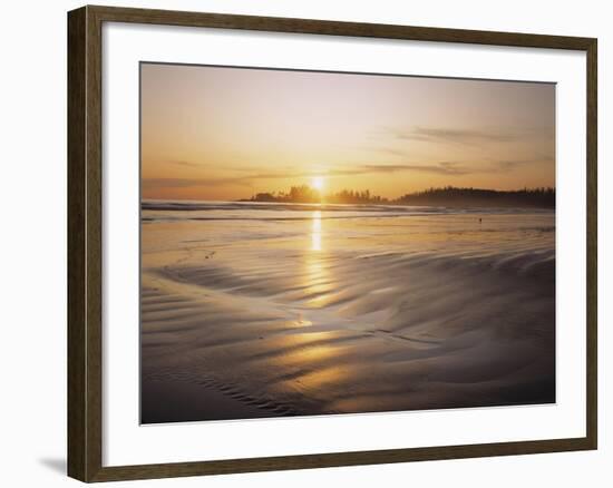 Sunset at Long Beach, Pacific Rim NP, Vancouver Island, B.C., Canada-Greg Probst-Framed Photographic Print