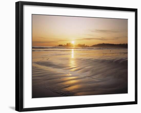 Sunset at Long Beach, Pacific Rim NP, Vancouver Island, B.C., Canada-Greg Probst-Framed Photographic Print