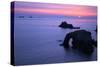 Sunset at Longships Lighthouse-Peter Barritt-Stretched Canvas