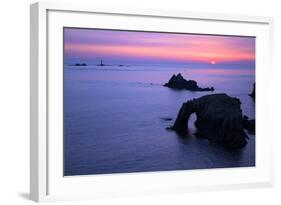 Sunset at Longships Lighthouse-Peter Barritt-Framed Photographic Print