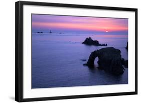 Sunset at Longships Lighthouse-Peter Barritt-Framed Photographic Print