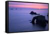 Sunset at Longships Lighthouse-Peter Barritt-Framed Stretched Canvas