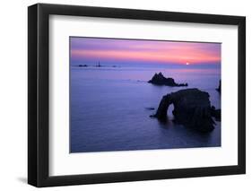 Sunset at Longships Lighthouse-Peter Barritt-Framed Photographic Print