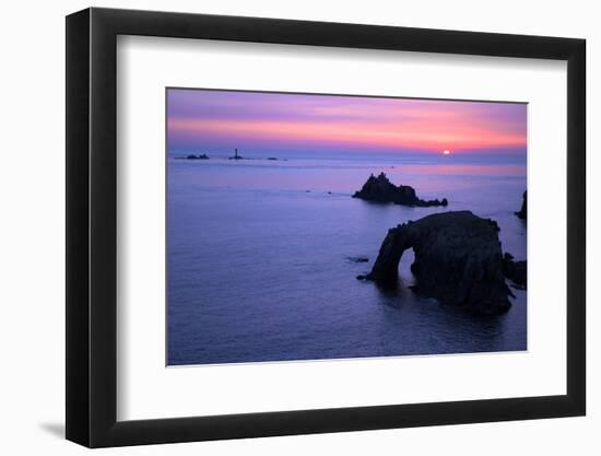 Sunset at Longships Lighthouse-Peter Barritt-Framed Photographic Print