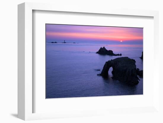 Sunset at Longships Lighthouse-Peter Barritt-Framed Photographic Print