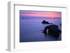 Sunset at Longships Lighthouse-Peter Barritt-Framed Photographic Print