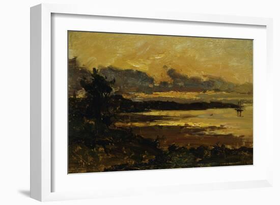 Sunset at Manchester, Massachusetts, from Sandy Hollow, 1877-Willard Leroy Metcalf-Framed Giclee Print