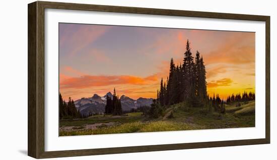 Sunset at Mazama Ridge Above Paradise, Mt. Rainier, Washington, USA-Gary Luhm-Framed Photographic Print