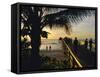 Sunset at Naples Pier, Florida, USA-Fraser Hall-Framed Stretched Canvas