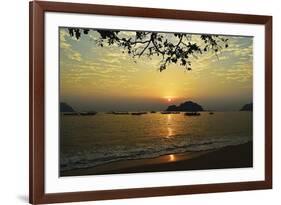 Sunset at Nipah Bay and Coral Island, Pulau Pangkor (Pangkor Island), Perak, Malaysia, Asia-Jochen Schlenker-Framed Photographic Print