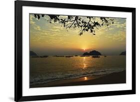 Sunset at Nipah Bay and Coral Island, Pulau Pangkor (Pangkor Island), Perak, Malaysia, Asia-Jochen Schlenker-Framed Photographic Print