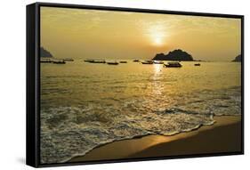 Sunset at Nipah Bay and Coral Island, Pulau Pangkor (Pangkor Island), Perak, Malaysia, Asia-Jochen Schlenker-Framed Stretched Canvas