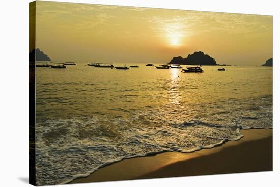 Sunset at Nipah Bay and Coral Island, Pulau Pangkor (Pangkor Island), Perak, Malaysia, Asia-Jochen Schlenker-Stretched Canvas