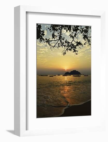 Sunset at Nipah Bay and Coral Island, Pulau Pangkor (Pangkor Island), Perak, Malaysia, Asia-Jochen Schlenker-Framed Photographic Print
