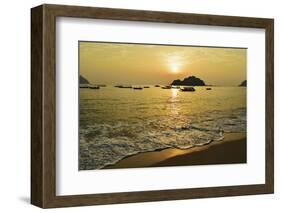 Sunset at Nipah Bay and Coral Island, Pulau Pangkor (Pangkor Island), Perak, Malaysia, Asia-Jochen Schlenker-Framed Photographic Print