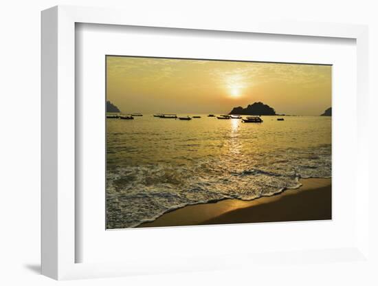 Sunset at Nipah Bay and Coral Island, Pulau Pangkor (Pangkor Island), Perak, Malaysia, Asia-Jochen Schlenker-Framed Photographic Print