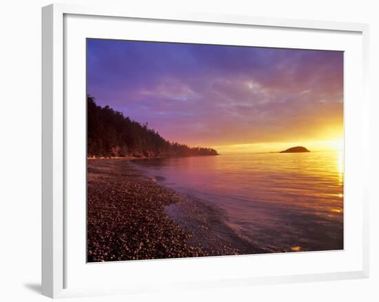 Sunset at North Beach at Deception Pass State Park, Washington, USA-Chuck Haney-Framed Photographic Print