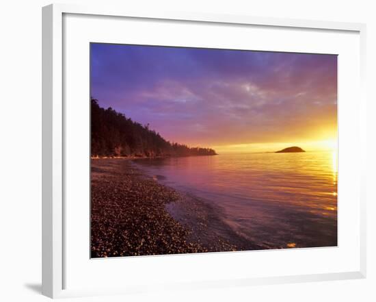 Sunset at North Beach at Deception Pass State Park, Washington, USA-Chuck Haney-Framed Photographic Print
