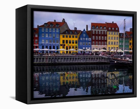 Sunset at Nyhavn, Copenhagen, Denmark, Scandinavia, Europe-Jim Nix-Framed Stretched Canvas