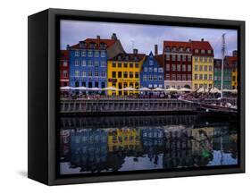 Sunset at Nyhavn, Copenhagen, Denmark, Scandinavia, Europe-Jim Nix-Framed Stretched Canvas