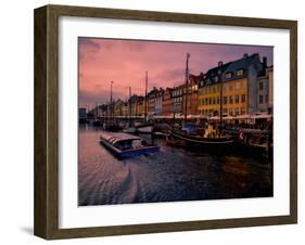 Sunset at Nyhavn, Copenhagen, Denmark, Scandinavia, Europe-Jim Nix-Framed Premium Photographic Print