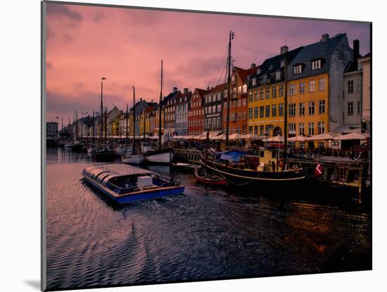 Sunset at Nyhavn, Copenhagen, Denmark, Scandinavia, Europe-Jim Nix-Mounted Premium Photographic Print