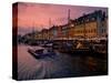 Sunset at Nyhavn, Copenhagen, Denmark, Scandinavia, Europe-Jim Nix-Stretched Canvas