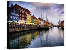 Sunset at Nyhavn, Copenhagen, Denmark, Scandinavia, Europe-Jim Nix-Stretched Canvas