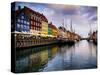 Sunset at Nyhavn, Copenhagen, Denmark, Scandinavia, Europe-Jim Nix-Stretched Canvas