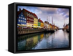 Sunset at Nyhavn, Copenhagen, Denmark, Scandinavia, Europe-Jim Nix-Framed Stretched Canvas