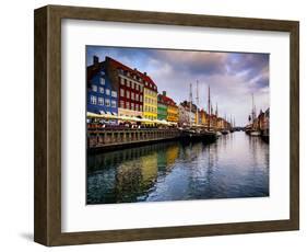 Sunset at Nyhavn, Copenhagen, Denmark, Scandinavia, Europe-Jim Nix-Framed Photographic Print