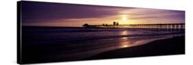 Sunset at Oceanside Pier, Oceanside, California, USA-null-Stretched Canvas