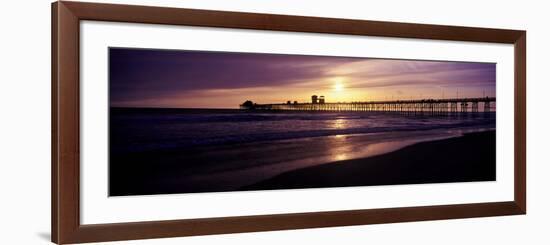 Sunset at Oceanside Pier, Oceanside, California, USA-null-Framed Photographic Print