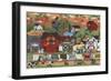 Sunset at Old Country Village-Cheryl Bartley-Framed Giclee Print