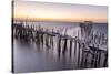 Sunset at Palafito Pier of Carrasqueira, Natural Reserve of Sado River, Alcacer Do Sal-Roberto Moiola-Stretched Canvas