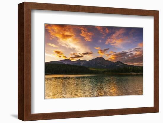 Sunset at Patricia Lake, Jasper National Park, Alberta, Canada.-Russ Bishop-Framed Photographic Print