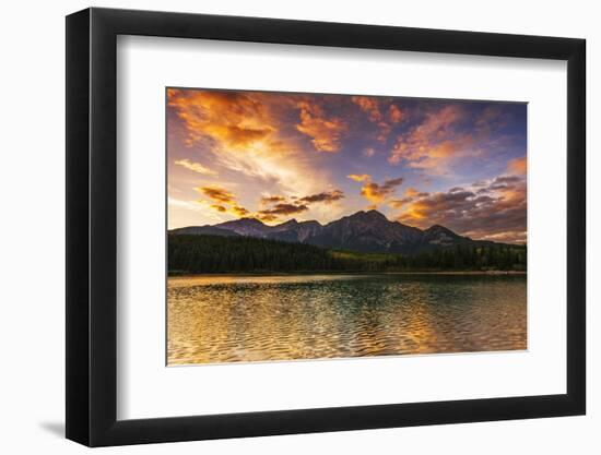 Sunset at Patricia Lake, Jasper National Park, Alberta, Canada.-Russ Bishop-Framed Photographic Print