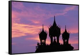 Sunset at Pha That Luang Gate in Laos-null-Framed Stretched Canvas