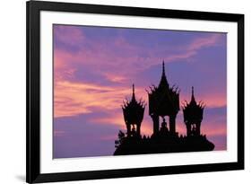 Sunset at Pha That Luang Gate in Laos-null-Framed Photographic Print