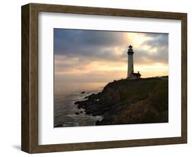 Sunset at Pigeon Point Lighthouse-George Oze-Framed Photographic Print