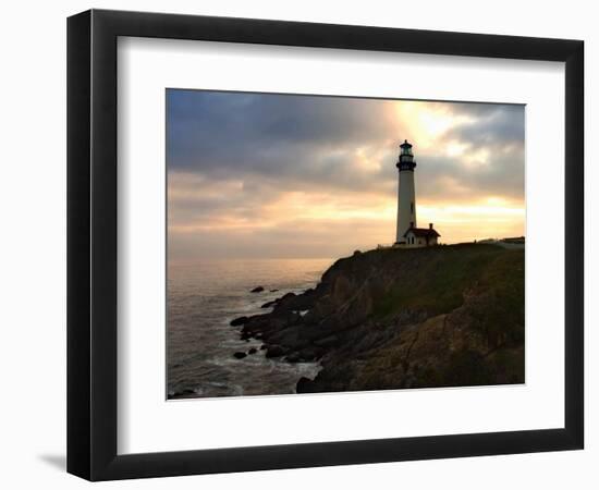 Sunset at Pigeon Point Lighthouse-George Oze-Framed Photographic Print